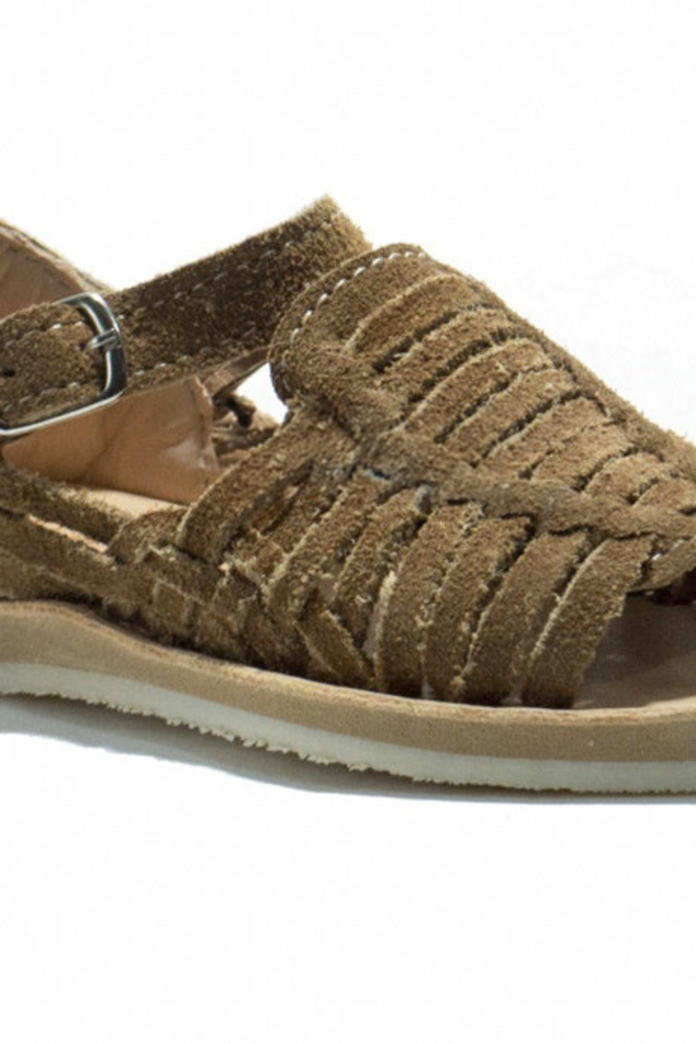 Kid's Brown Suede Huarache Sandals with Buckle