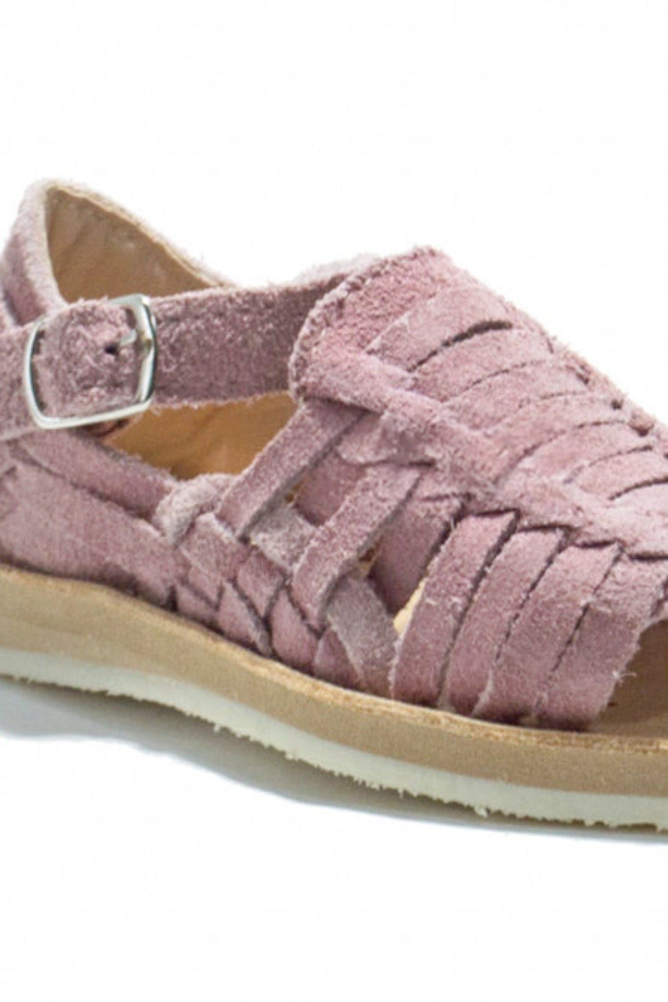 Kid's Pink Suede Huarache Sandals with Buckle