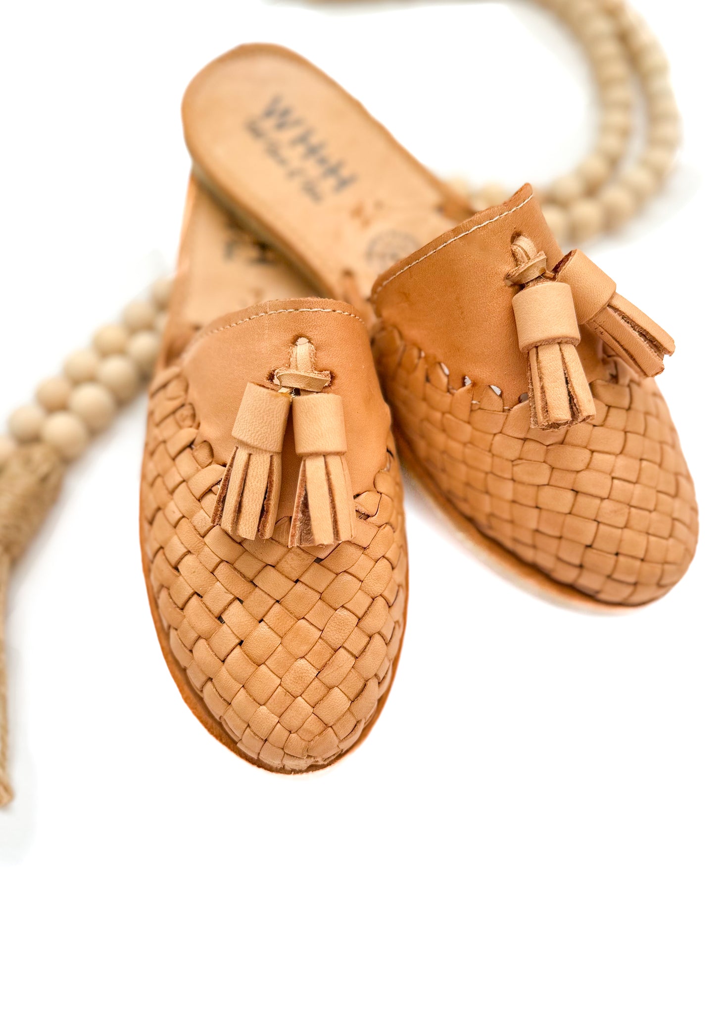 Women's Sand Tassel Slide Huarache Sandals