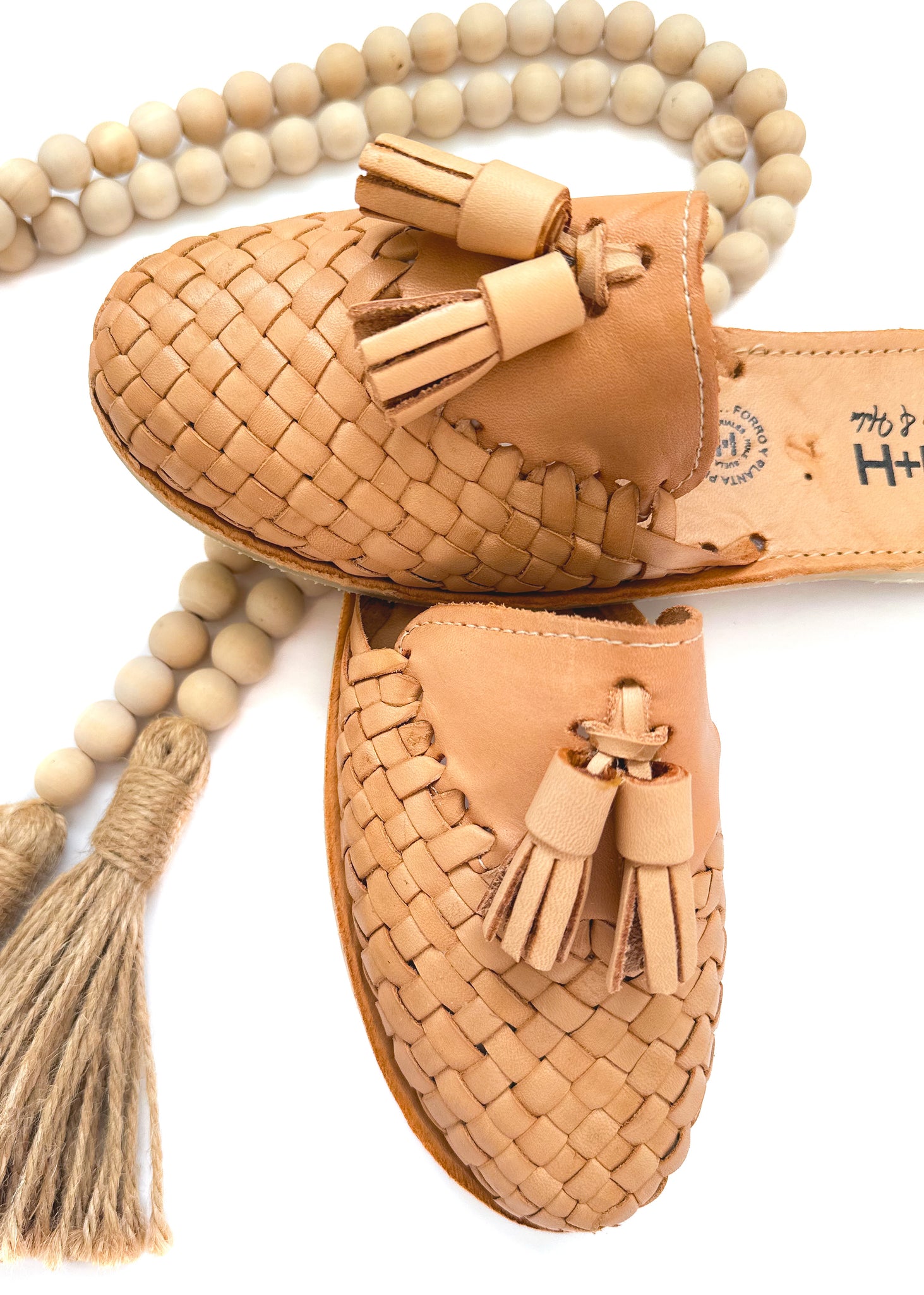Women's Sand Tassel Slide Huarache Sandals