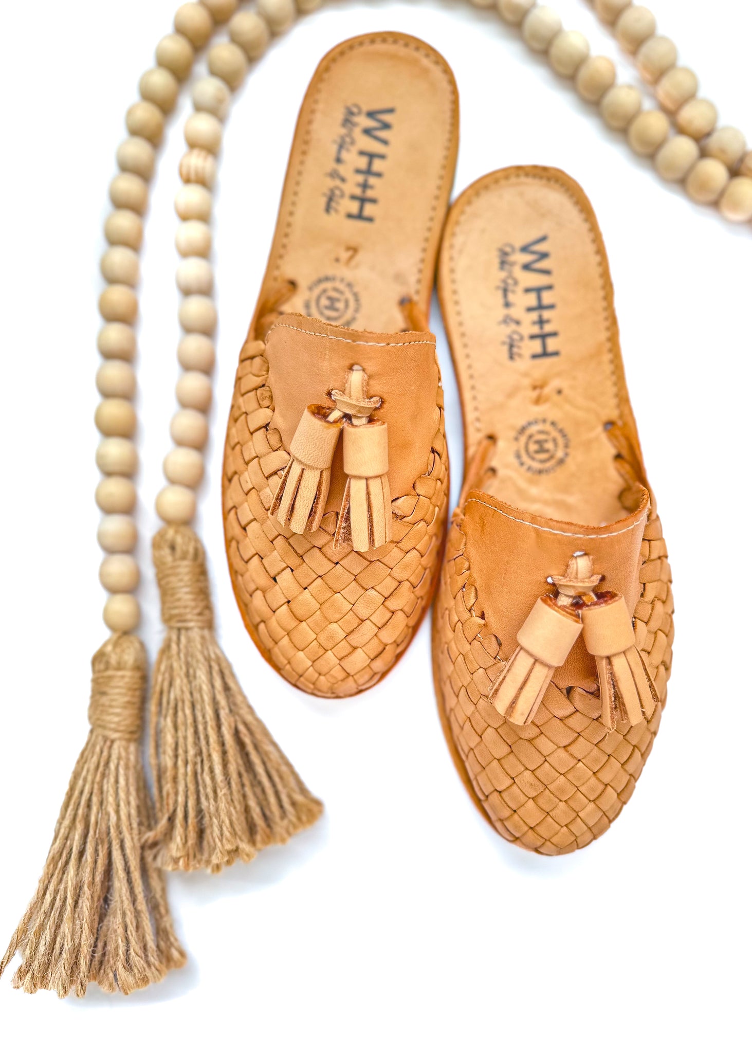 Women's Sand Tassel Slide Huarache Sandals