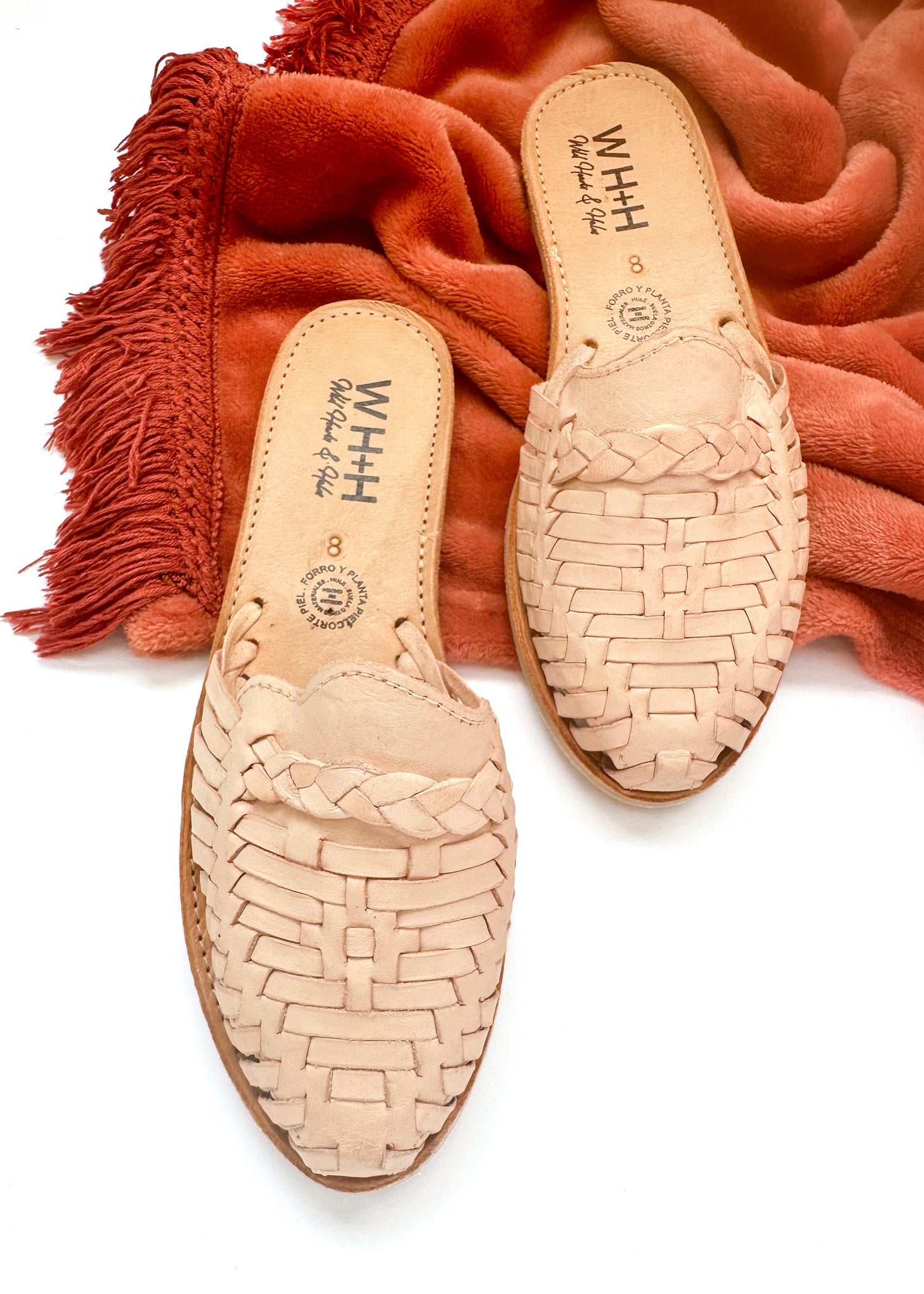 Women's White Braided Slide Huarache Sandals
