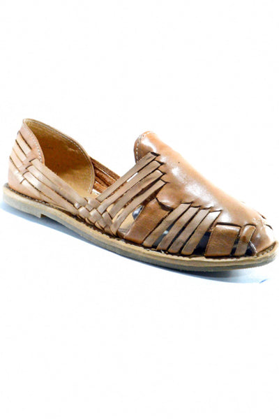 Women's Two Toned Beige Brown Huarache Sandals