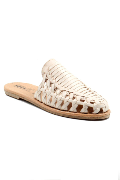 Women's White Slide Huarache Sandals